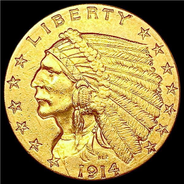 1914-D $2.50 Gold Quarter Eagle CLOSELY UNCIRCULATED