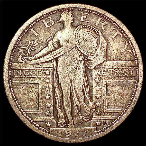 1917 T1 Standing Liberty Quarter NICELY CIRCULATED
