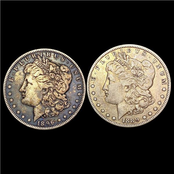 1889-O,1896-O Morgan Silver Dollar Lot [2 Coins] HIGH GRADE