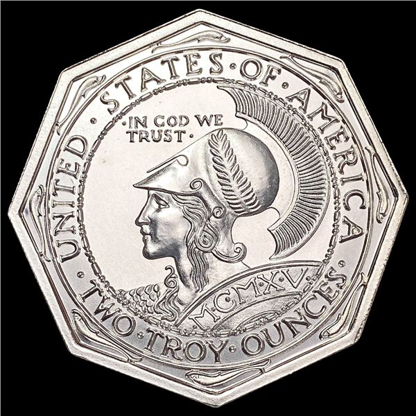 2oz Silver Pan-Pac Octagonal GEM BU