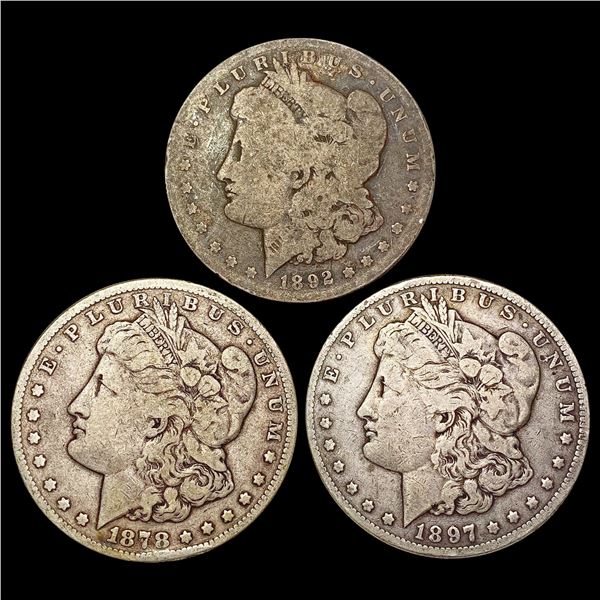 1878-1897 Morgan Silver Dollar Lot [3 Coins] NICELY CIRCULATED