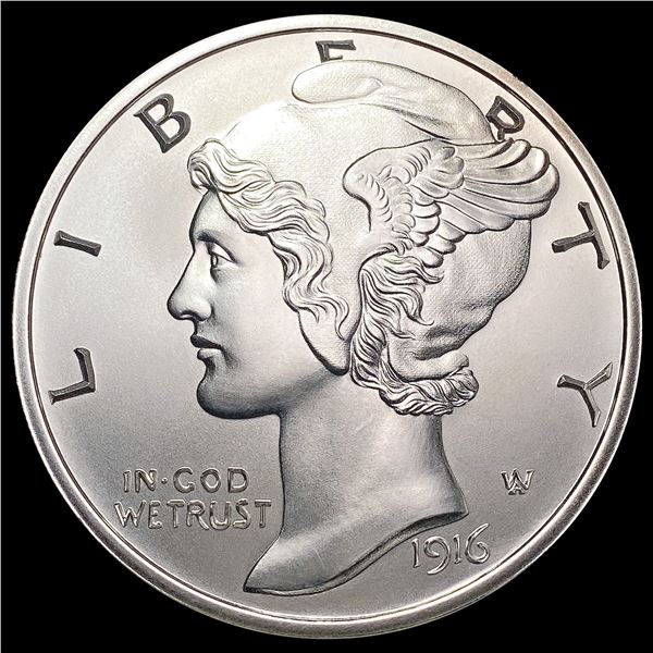 1916-D Mercury Dime 2oz Silver Round SUPERB GEM BU