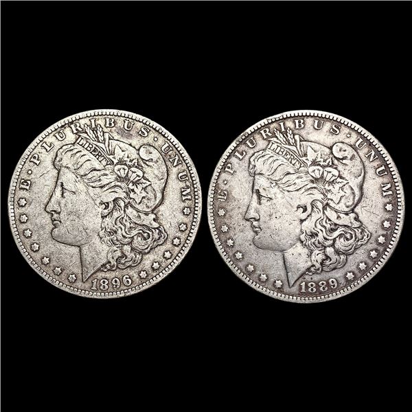 1896-1896 [2] Morgan Silver Dollar NEARLY UNCIRCULATED