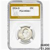 1934-D Washington Silver Quarter PGA MS66+