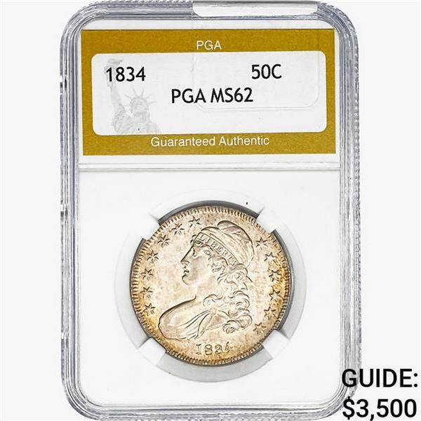 1834 Capped Bust Half Dollar PGA MS62