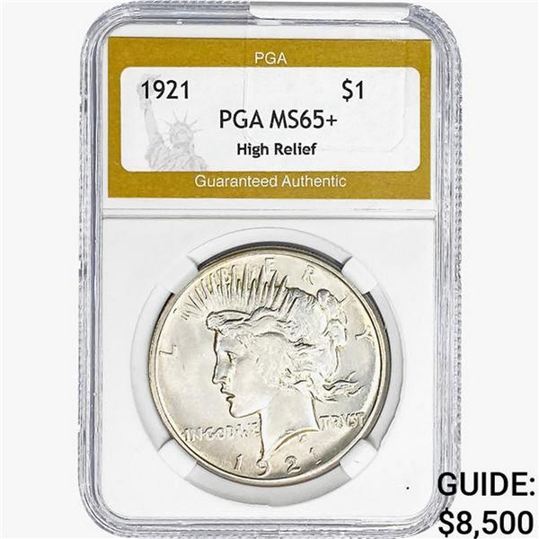 1921 Silver Peace Dollar PGA MS65+