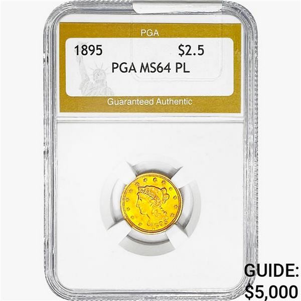 1895 $2.50 Gold Quarter Eagle PGA MS64 PL