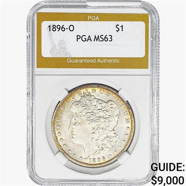 1896-O Morgan Silver Dollar PGA MS63