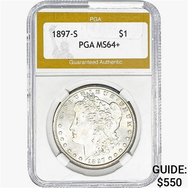 1897-S Morgan Silver Dollar PGA MS64+