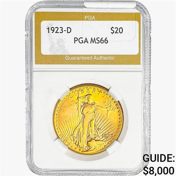 1923-D $20 Gold Double Eagle PGA MS66