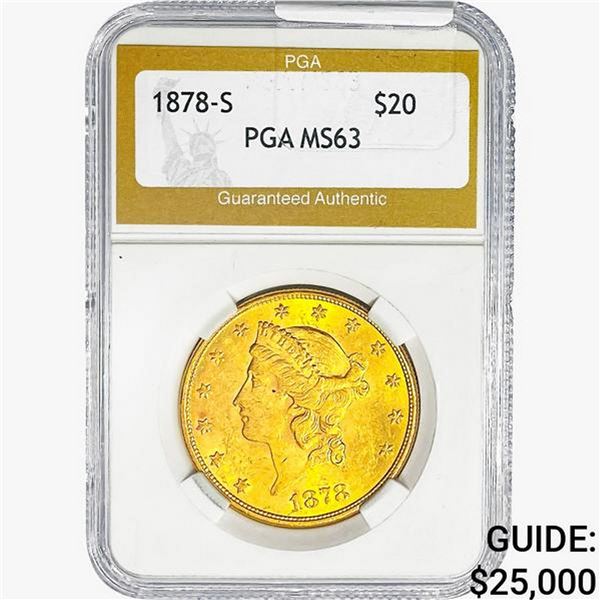 1878-S $20 Gold Double Eagle PGA MS63
