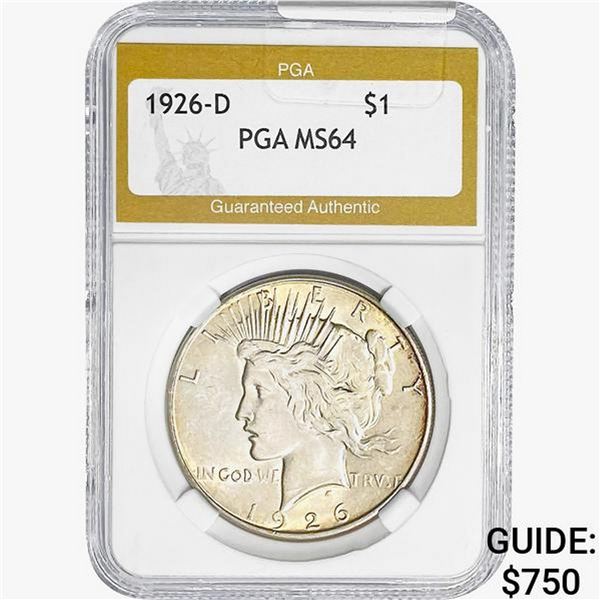 1926-D Silver Peace Dollar PGA MS64