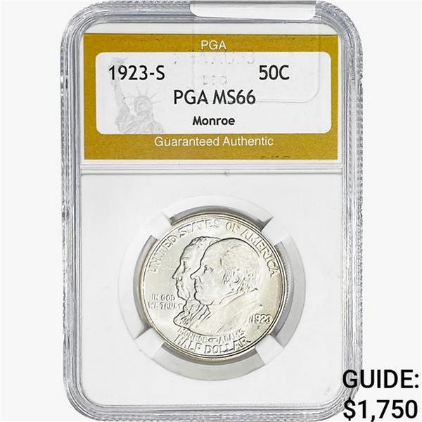 1923-S Monroe Half Dollar PGA MS66