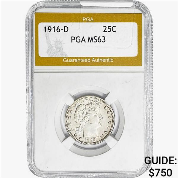 1916-D Barber Quarter PGA MS63