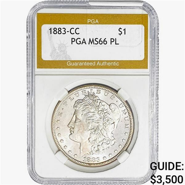 1883-CC Morgan Silver Dollar PGA MS66 PL