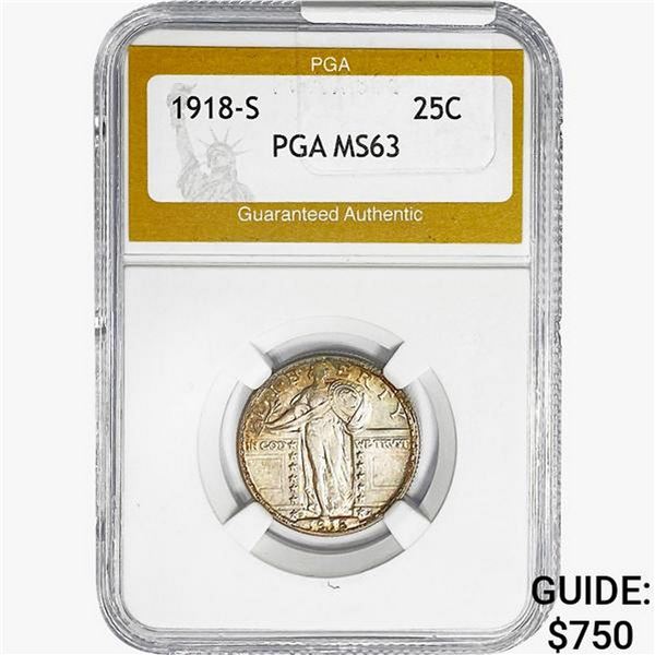 1918-S Standing Liberty Quarter PGA MS63