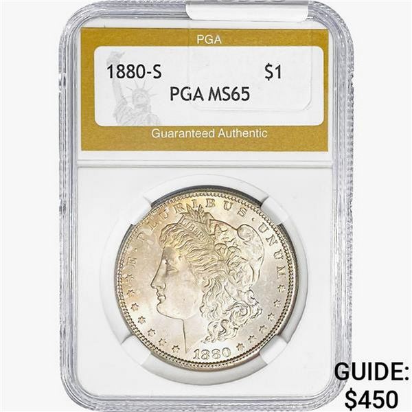1880-S Morgan Silver Dollar PGA MS65