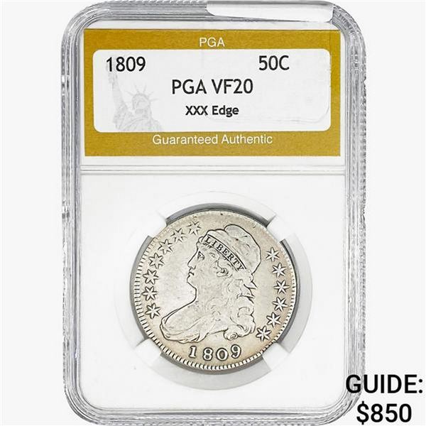 1809 Capped Bust Half Dollar PGA VF20 XXX Edge