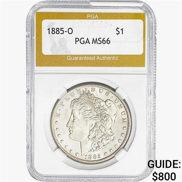 1885-O Morgan Silver Dollar PGA MS66