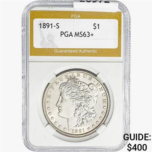 1891-D Morgan Silver Dollar PGA MS63+