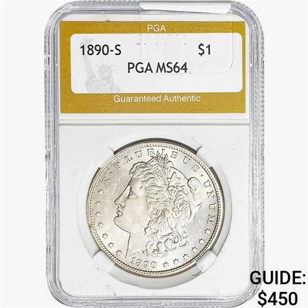 1890-S Morgan Silver Dollar PGA MS64
