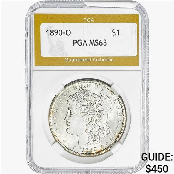 1890-O Morgan Silver Dollar PGA MS63