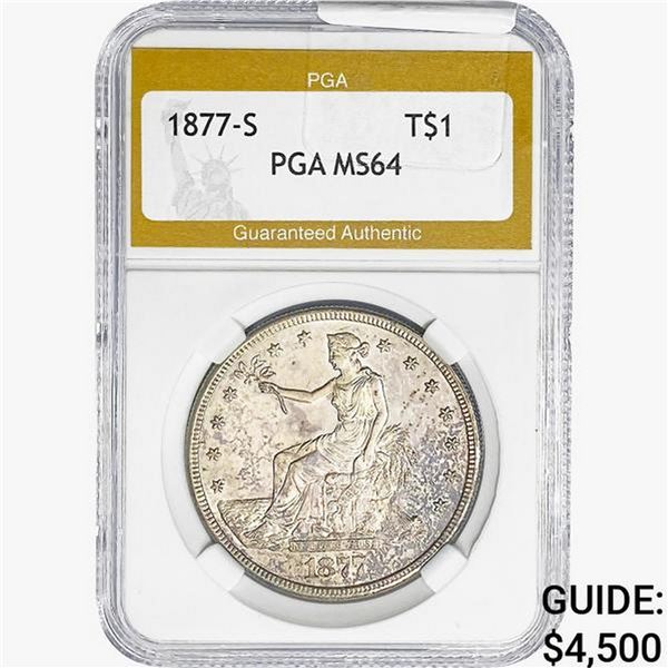 1877-S Silver Trade Dollar PGA MS64