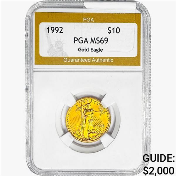 1992 0.25 oz Gold $10 AGE PGA MS69