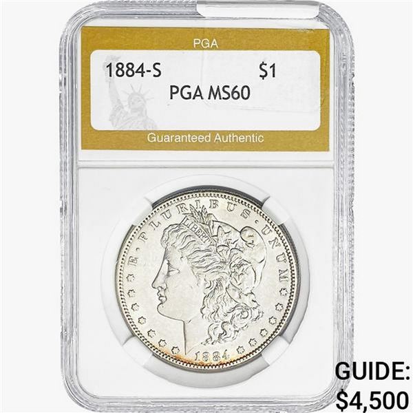 1884-S Morgan Silver Dollar PGA MS60