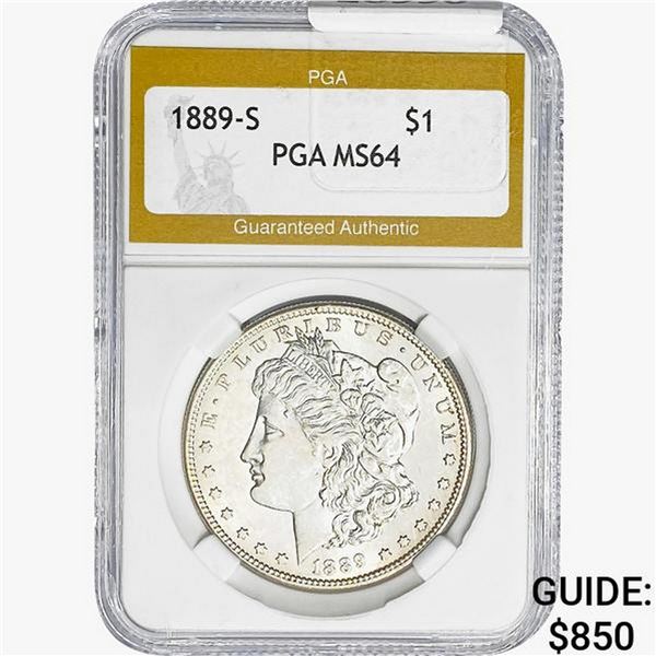 1889-S Morgan Silver Dollar PGA MS64