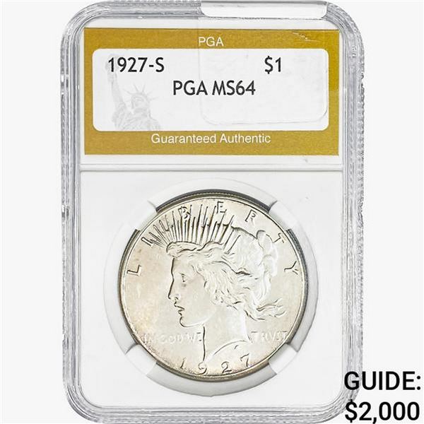 1927-S Silver Peace Dollar PGA MS64
