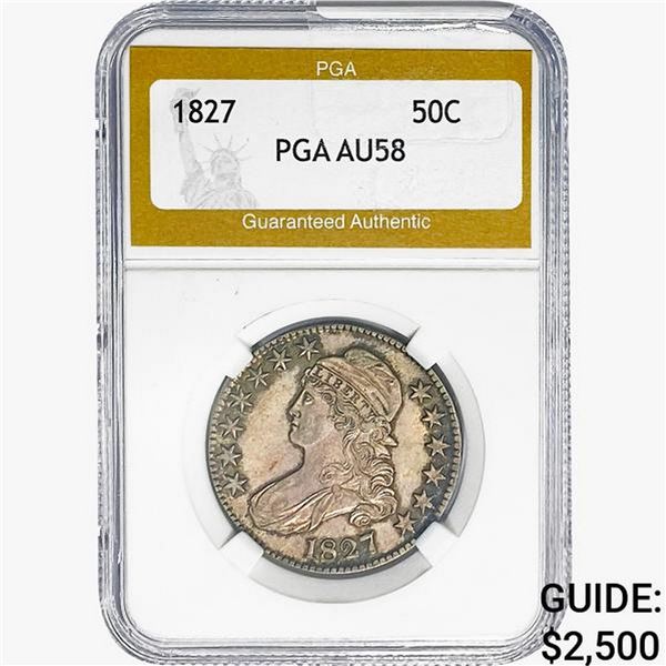 1827 Capped Bust Half Dollar PGA AU58