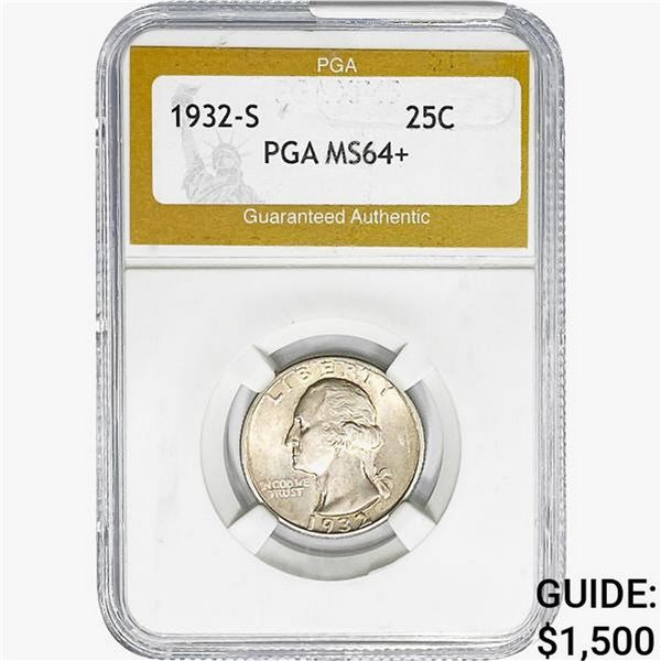 1932-S Washington Silver Quarter PGA MS64+