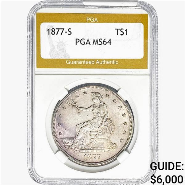 1877-S Silver Trade Dollar PGA MS64