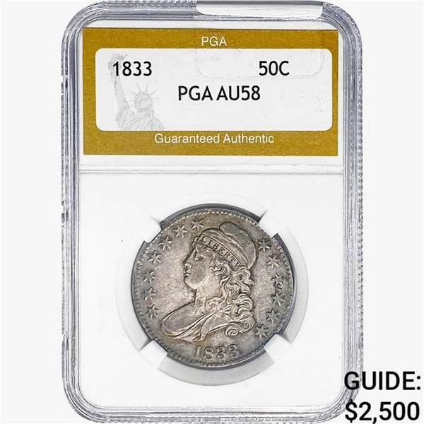 1833 Capped Bust Half Dollar PGA AU58