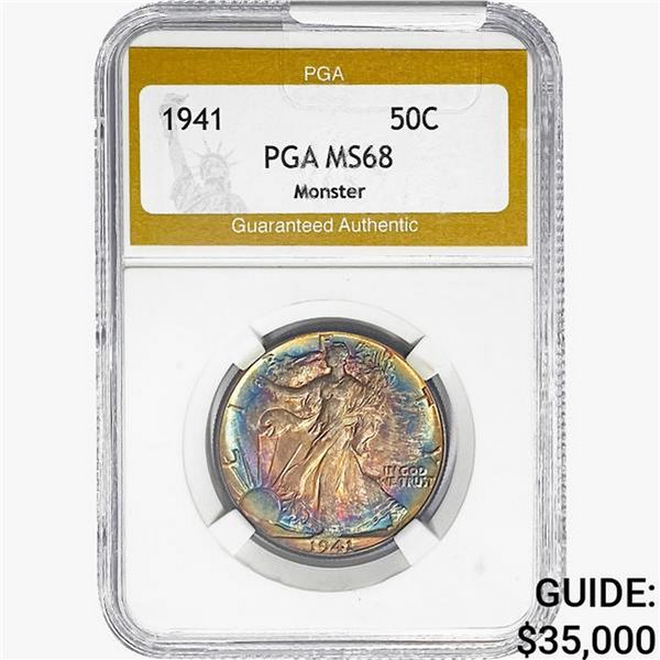 1941 Walking Liberty Half Dollar PGA MS68 MONSTER