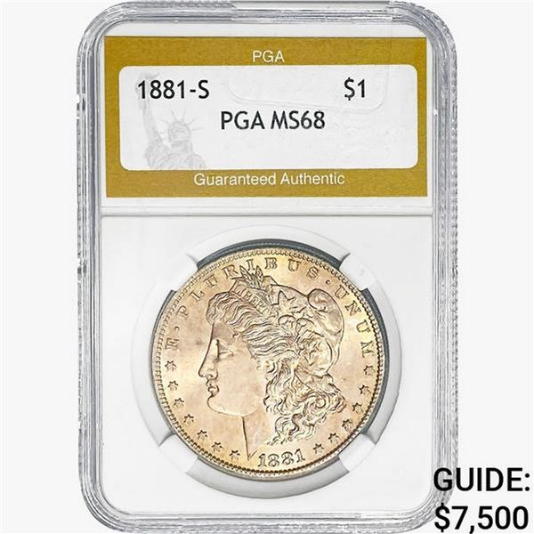1881-S Morgan Silver Dollar PGA MS68