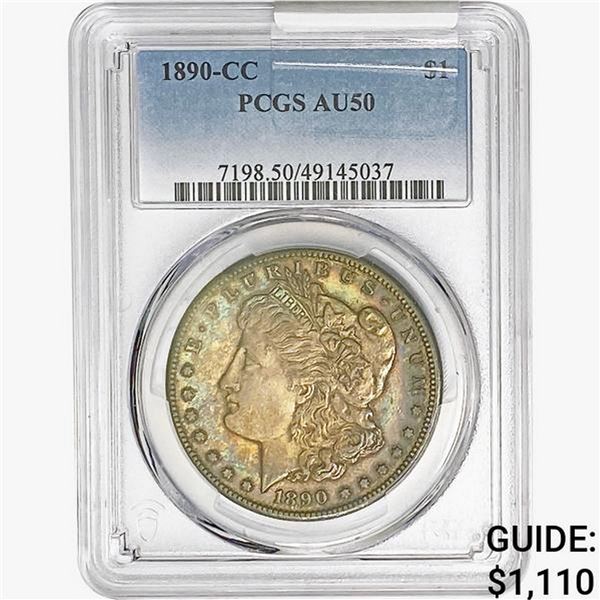 1890-CC Morgan Silver Dollar PCGS AU50