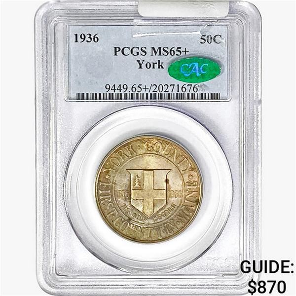 1936 CAC York Half Dollar PCGS MS65+