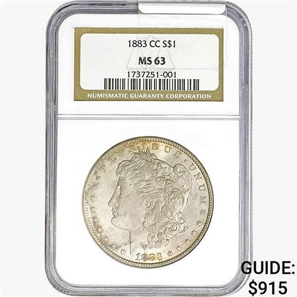 1883-CC Morgan Silver Dollar NGC MS63