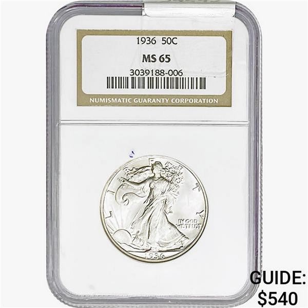 1936 Walking Liberty Half Dollar NGC MS65