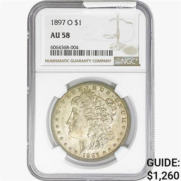 1897-O Morgan Silver Dollar NGC AU58