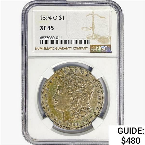 1894-O Morgan Silver Dollar NGC XF45