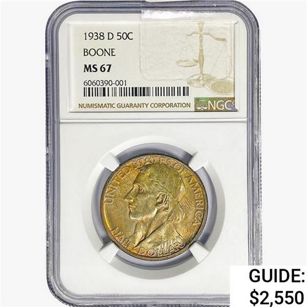 1938-D Boone Half Dollar NGC MS67