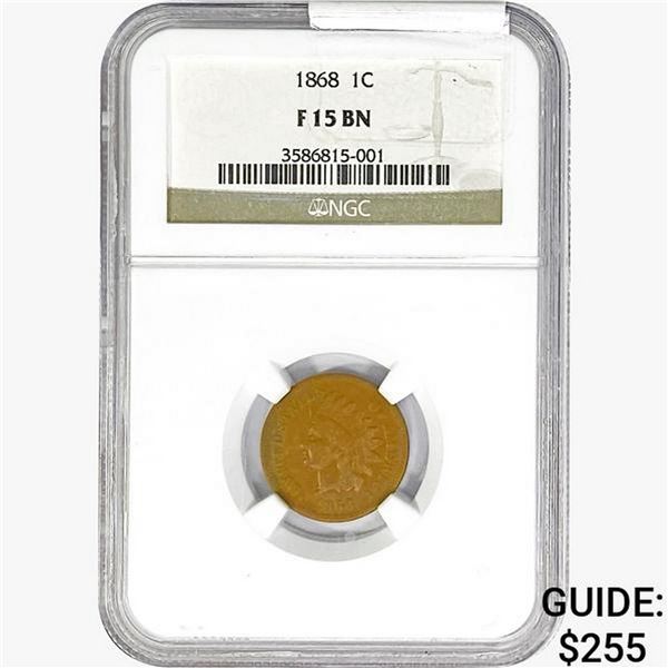 1868 Indian Head Cent NGC F15 BN