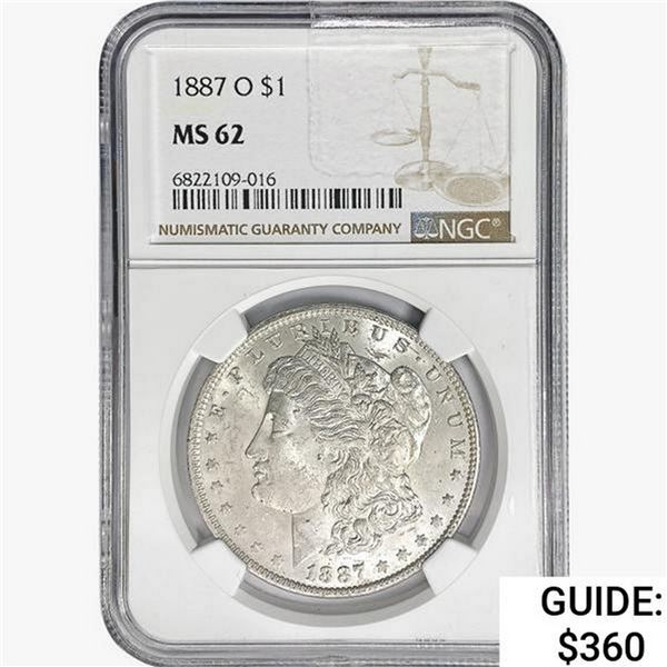 1887-O Morgan Silver Dollar NGC MS62