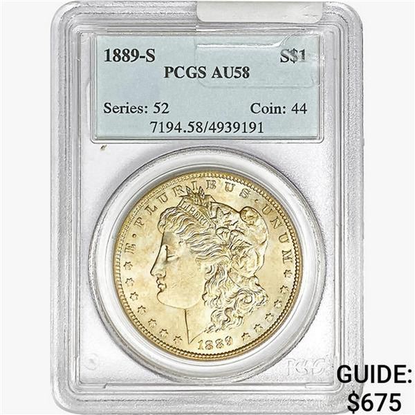 1889-S Morgan Silver Dollar PCGS AU58
