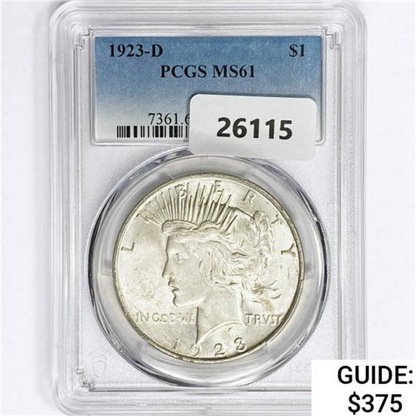1923-D Silver Peace Dollar PCGS MS61