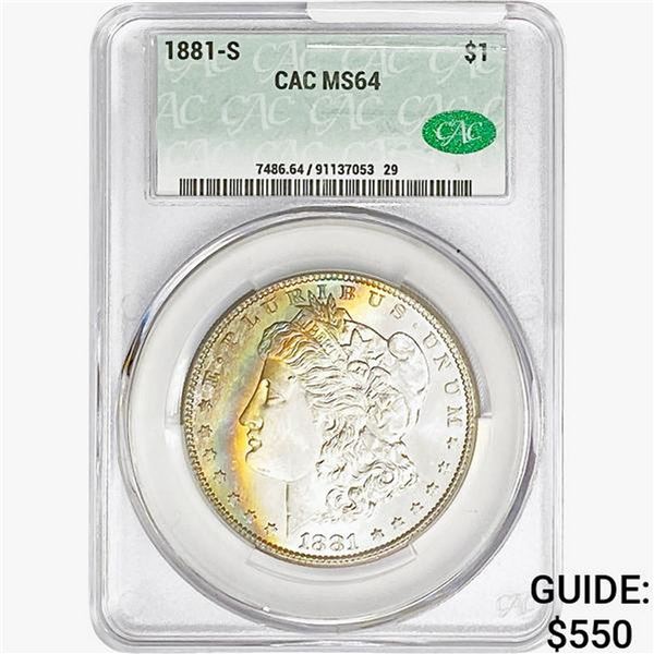 1881-S Morgan Silver Dollar CAC MS64