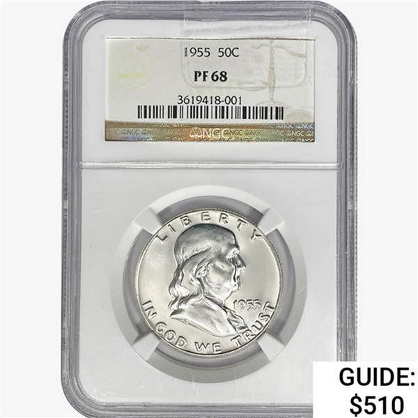 1955 Franklin Half Dollar NGC PF68